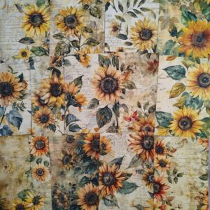 Vintage sunflower paper pack