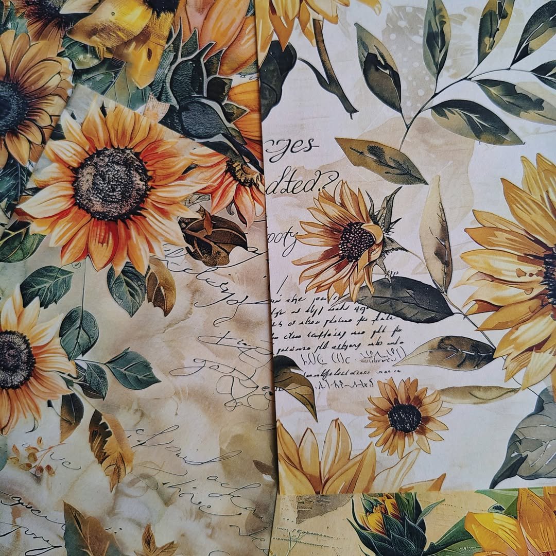 Vintage sunflower paper pack - Image 6