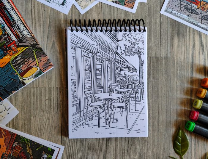 small neighborhood cafe (coloring book) - Image 4