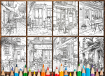 small neighborhood cafe (coloring book) - Image 8