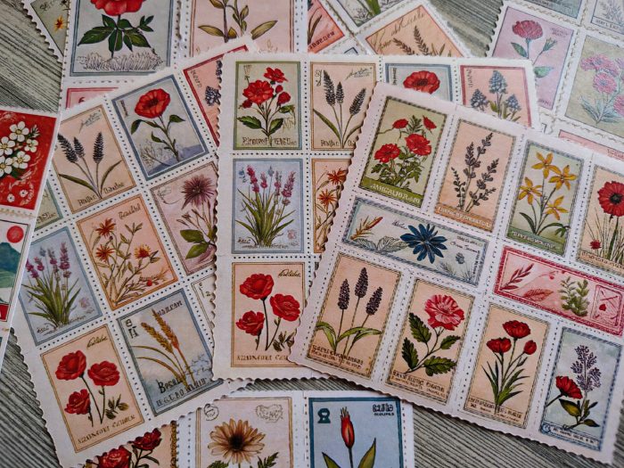 floral postage stamps - Image 2