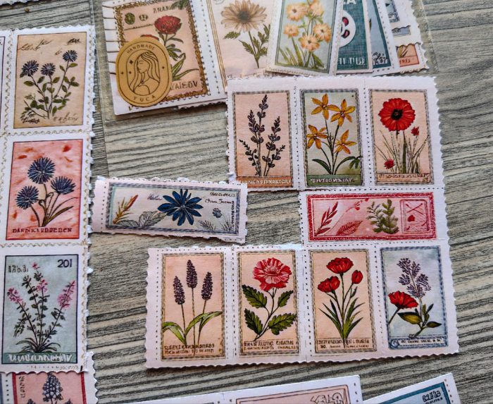 floral postage stamps - Image 10