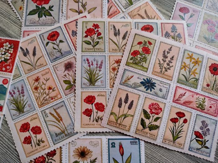 floral postage stamps - Image 3