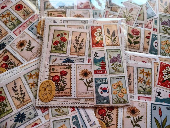 floral postage stamps - Image 6