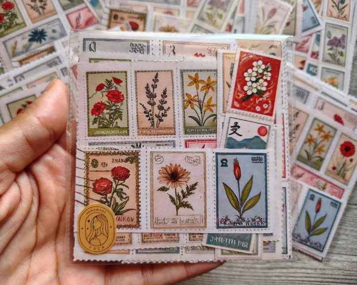 floral postage stamps - Image 9