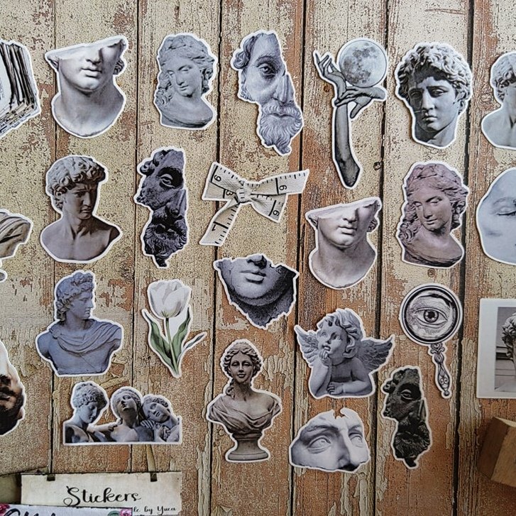 Vintage statue stickers