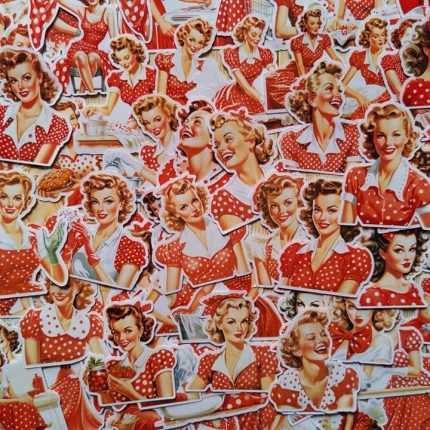 Retro housewife sticker