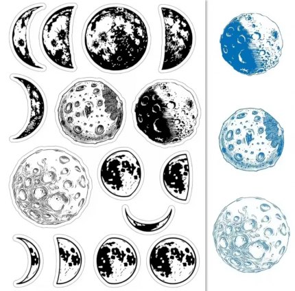 Moon clear stamp