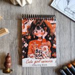 Cute girl universe coloring book