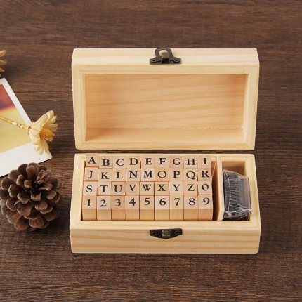 Alphabet stamp box (wood)