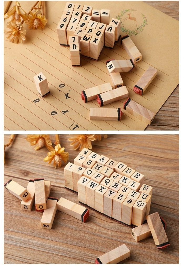 Alphabet stamp box (wood) - Image 2