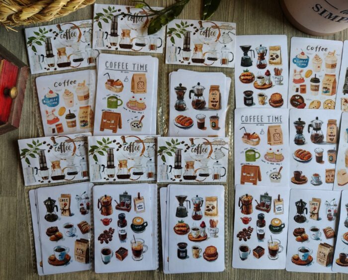 mini coffee stickers sheets - Image 2