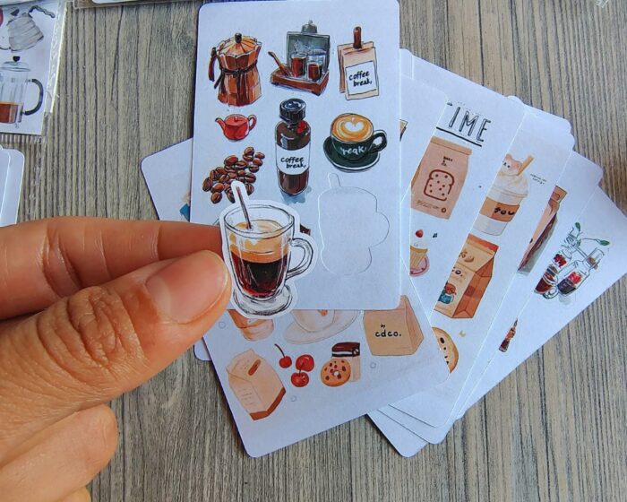 mini coffee stickers sheets - Image 3
