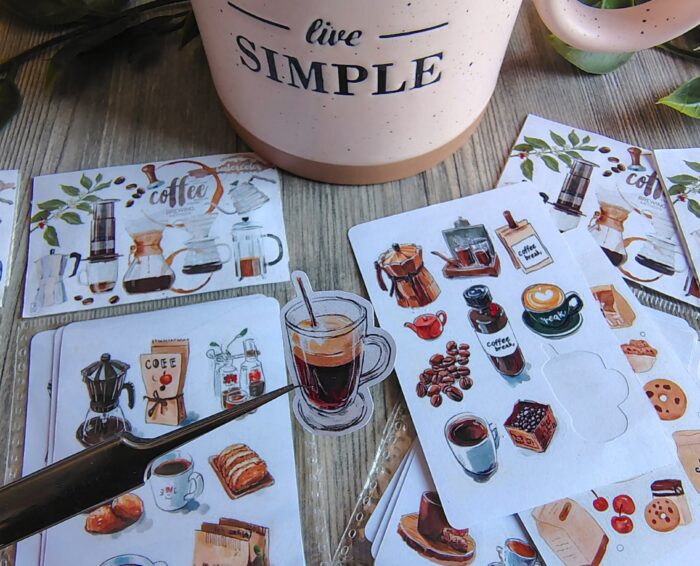 mini coffee stickers sheets - Image 5