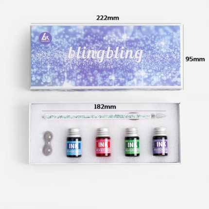 BlingBling Glass Dip Pen Set with gillter