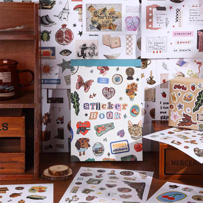 Mega 1300+ Vintage Sticker Book - 50 Sheets - Image 3